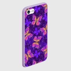 Чехол для iPhone 5/5S матовый Розовые бабочки - фото 2