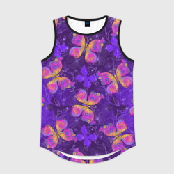 Мужская спортивная майка 3D Розовые бабочки