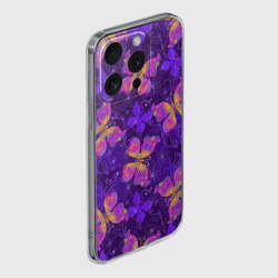 Чехол для iPhone 15 Pro Max силиконовый с защитой камеры Розовые бабочки - фото 2