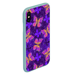 Чехол для iPhone XS Max матовый Розовые бабочки - фото 2