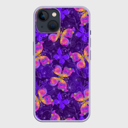 Чехол для iPhone 14 Розовые бабочки