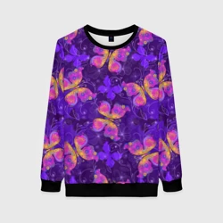 Женский свитшот 3D Розовые бабочки