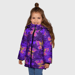 Зимняя куртка для девочек 3D Розовые бабочки - фото 2