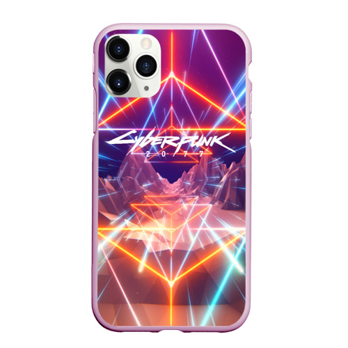 Чехол для iPhone 11 Pro Max матовый Cyber Punk 2077, цвет розовый