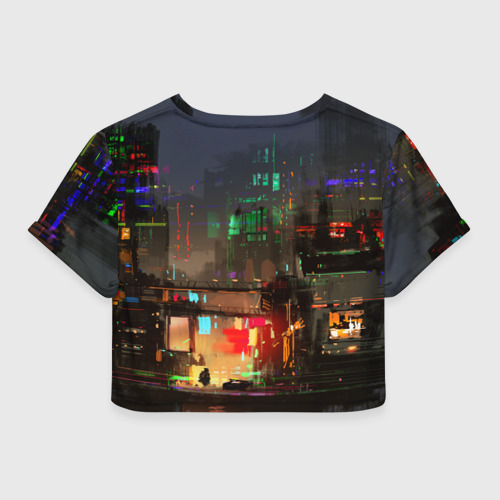 Женская футболка Crop-top 3D Cyber Punk 2077, цвет 3D печать - фото 2