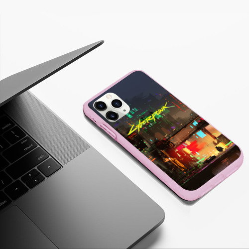 Чехол для iPhone 11 Pro Max матовый Cyber Punk 2077, цвет розовый - фото 5