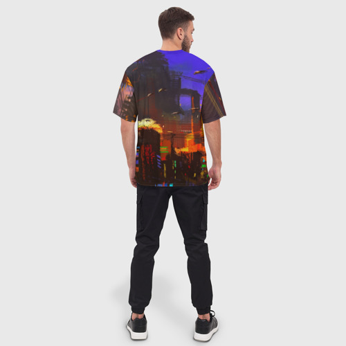 Мужская футболка oversize 3D Cyber Punk 2077, цвет 3D печать - фото 4
