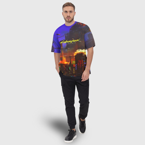 Мужская футболка oversize 3D Cyber Punk 2077, цвет 3D печать - фото 5
