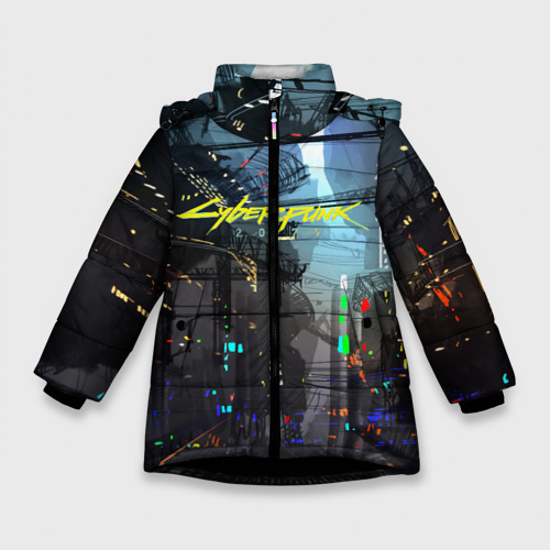 Зимняя куртка для девочек 3D Cyber Punk 2077, цвет черный