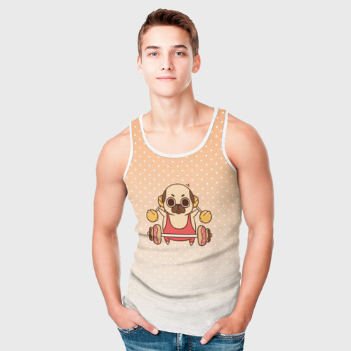 Мужская майка 3D Puglie Pug Спортивный, цвет 3D печать - фото 5