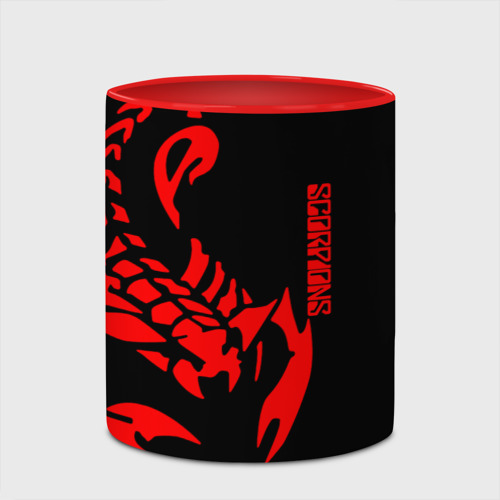 Кружка с полной запечаткой Scorpions, цвет белый + красный - фото 4