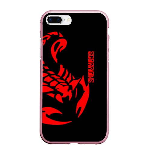 Чехол для iPhone 7Plus/8 Plus матовый Scorpions, цвет розовый