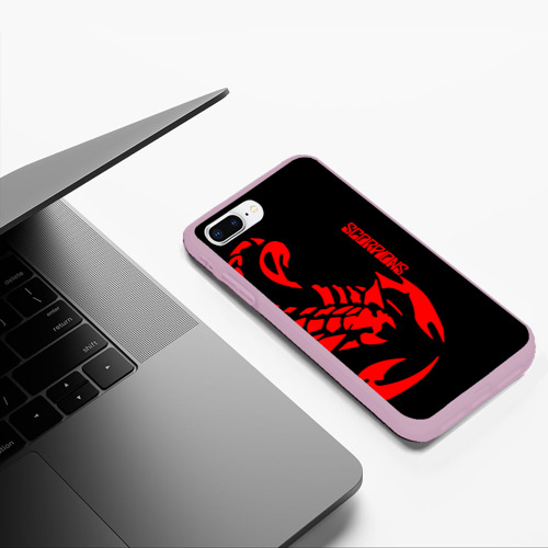 Чехол для iPhone 7Plus/8 Plus матовый Scorpions, цвет розовый - фото 5