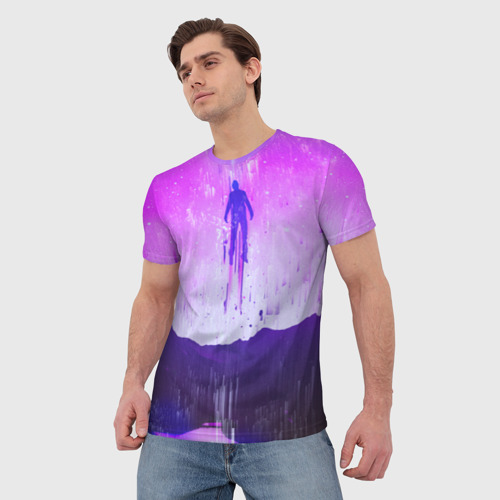 Мужская футболка 3D Пурпурные сны, цвет 3D печать - фото 3