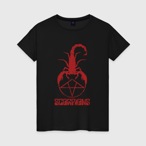 Женская футболка хлопок Scorpions, цвет черный