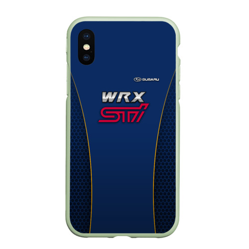 Чехол для iPhone XS Max матовый Subaru pro sport, цвет салатовый