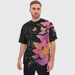 Мужская футболка oversize 3D Бабочки — это цветы - фото 2