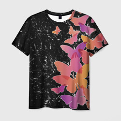 Мужская футболка 3D Бабочки — это цветы