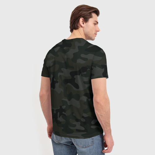 Мужская футболка 3D с принтом Трудная служба, вид сзади #2