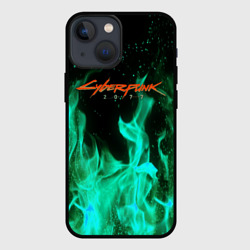 Чехол для iPhone 13 mini Cyberpunk 2077 пламя