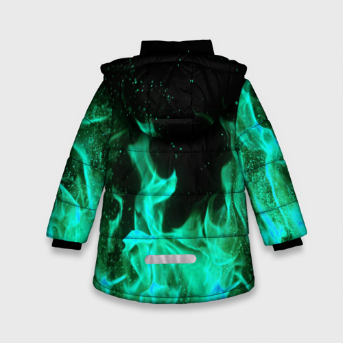 Зимняя куртка для девочек 3D Cyberpunk 2077 пламя, цвет красный - фото 2