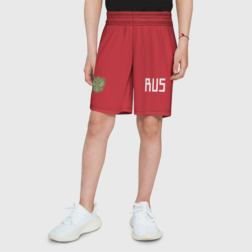 Детские спортивные шорты 3D с принтом Сборная России 2018, вид сбоку #3