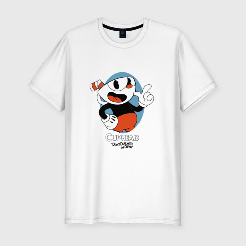 Мужская футболка хлопок Slim Cuphead (4), цвет белый