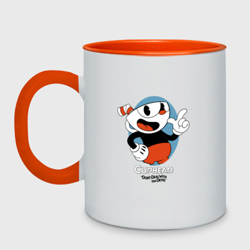 Кружка двухцветная Cuphead (4), цвет белый + оранжевый