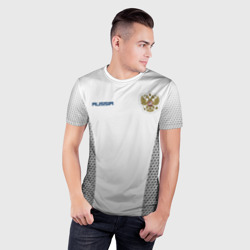 Мужская футболка 3D Slim Сборная России форма с сеткой - фото 2