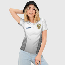 Женская футболка 3D Slim Сборная России форма с сеткой - фото 2