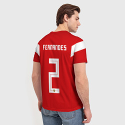 Футболка с принтом Сборная России Фернандес для мужчины, вид на модели сзади №2. Цвет основы: белый