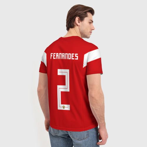 Мужская футболка 3D с принтом Сборная России Фернандес, вид сзади #2