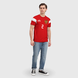 Футболка с принтом Сборная России Фернандес для мужчины, вид на модели спереди №3. Цвет основы: белый