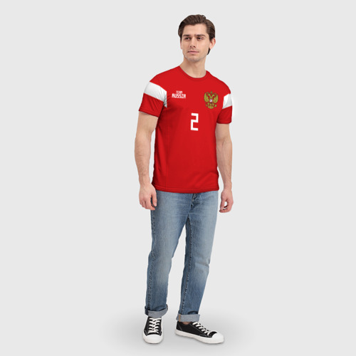 Мужская футболка 3D с принтом Сборная России Фернандес, вид сбоку #3