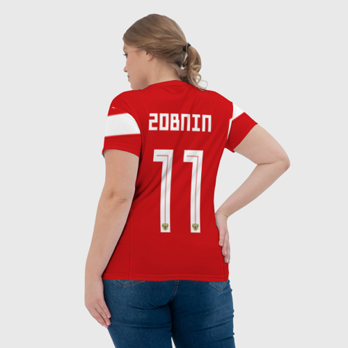 Женская футболка 3D Сборная России Зобнин, цвет 3D печать - фото 7