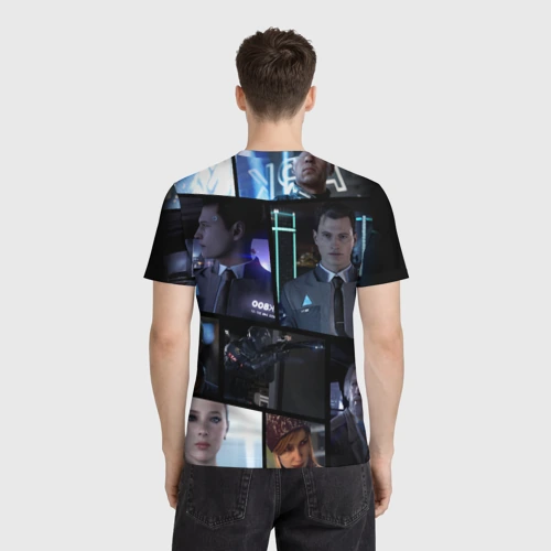 Мужская футболка 3D с принтом Detroit Become Human, вид сзади #2