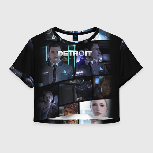 Женская футболка Crop-top 3D Detroit Become Human