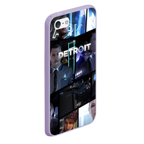 Чехол для iPhone 5/5S матовый Detroit Become Human, цвет светло-сиреневый - фото 3