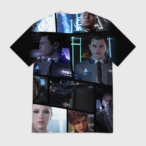 Мужская футболка 3D с принтом Detroit Become Human, вид сзади #1