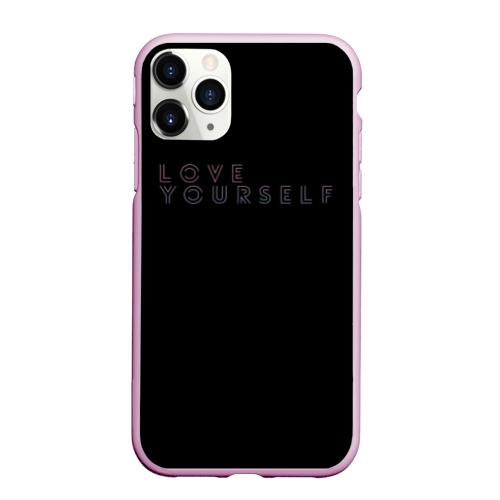 Чехол для iPhone 11 Pro матовый Love yourself 5, цвет розовый