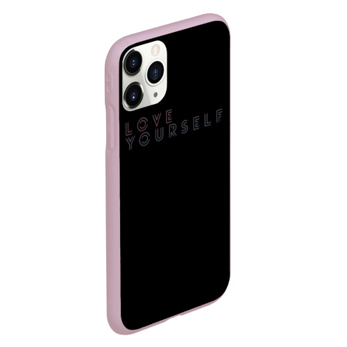 Чехол для iPhone 11 Pro матовый Love yourself 5, цвет розовый - фото 3