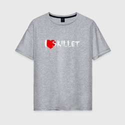 Женская футболка хлопок Oversize I love Skillet