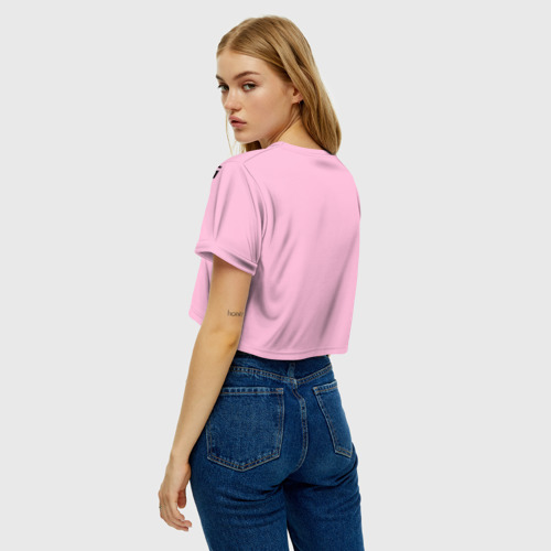 Женская футболка Crop-top 3D Fake love pink - фото 5