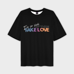Мужская футболка oversize 3D Fake love