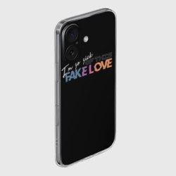 Чехол для iPhone 16 силиконовый с защитой камеры Fake love - фото 2