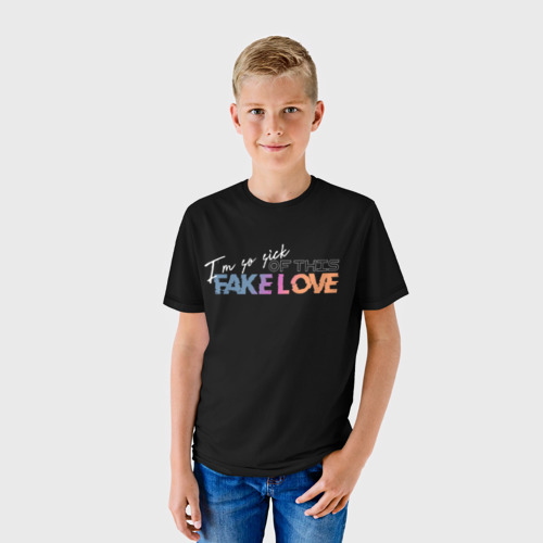Детская футболка 3D Fake love, цвет 3D печать - фото 3