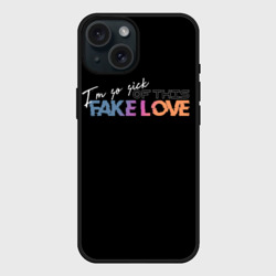 Чехол силиконовый для Apple iPhone 15 матовый Fake love