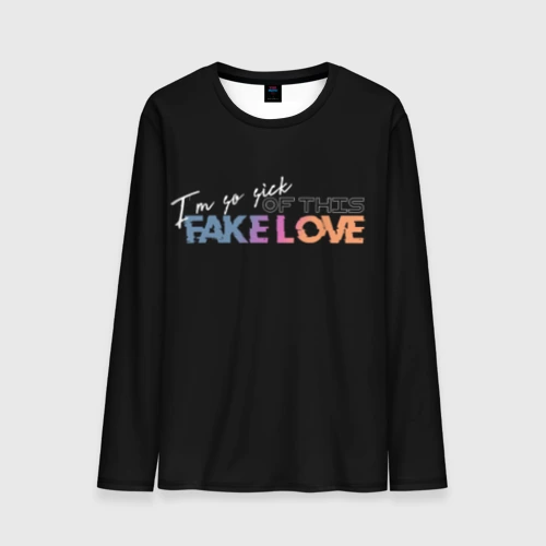 Мужской лонгслив 3D Fake love