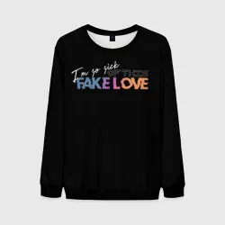 Мужской свитшот 3D Fake love