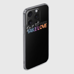 Чехол для iPhone 15 Pro силиконовый с защитой камеры Fake love - фото 2